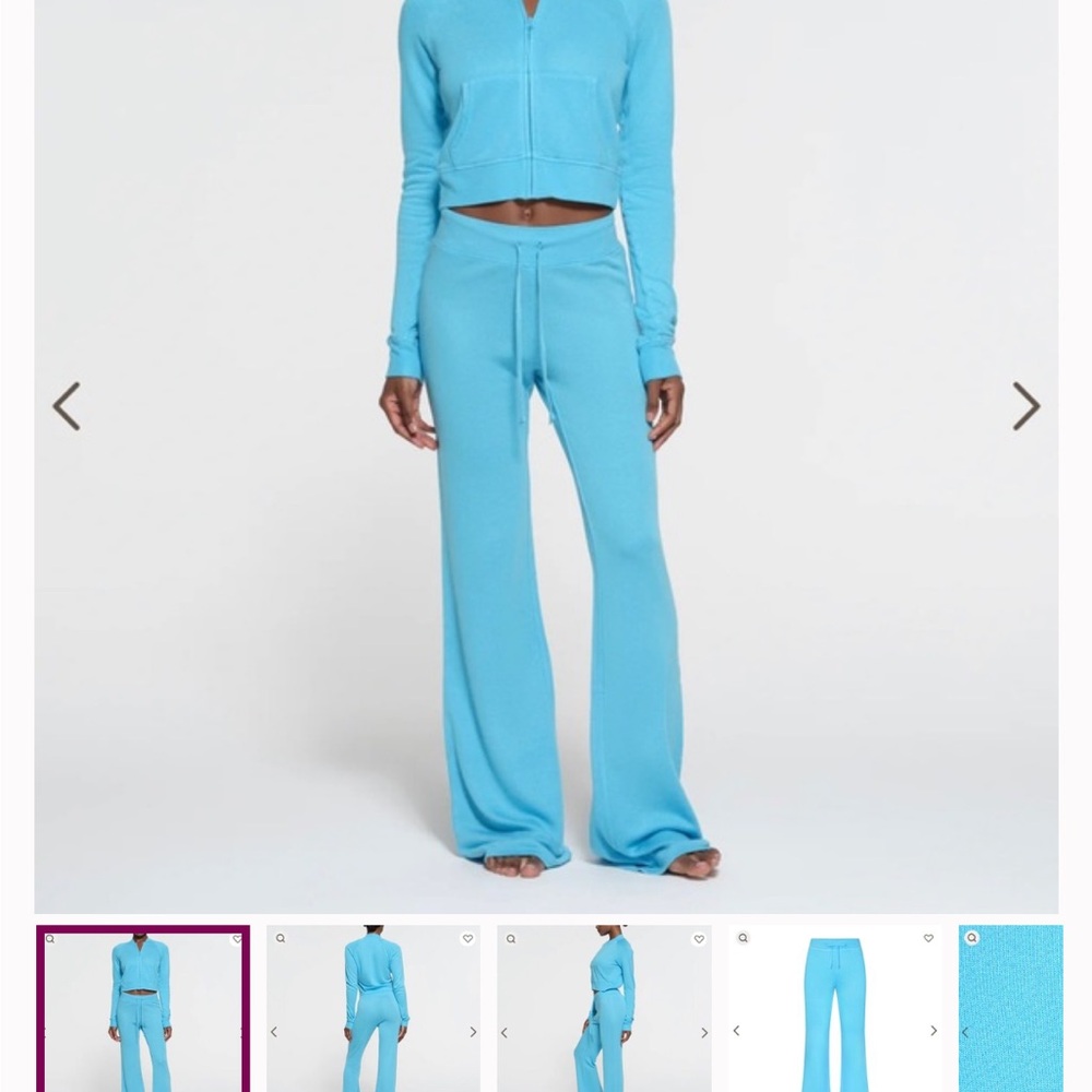 SKIMS Modal Terry Jersey Flare Pant Cyan Blue SOLD OUT!